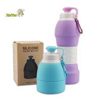 580ml fashion custom portable silicone collapsible water bottle foldable