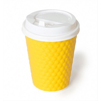 Black ripple wrap Rustic Insulated Hot Drink Paper Coffee Cup with lids in 4oz 8oz 12oz 16oz