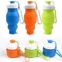 Private Label Folding Foldable Collapsible Silicone Water Bottles Wholesale for Travel Sport