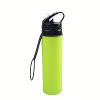 Nomader Silicone Folding Water Bottle - Leak Proof Twist Cap - BPA Free, 20 oz