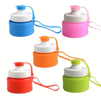 Portable Leak-proof Foldable Collapsible Silicone Travel Water Bottle 500 ml to 600 ml Travel Water Bottle