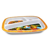 Plastic Square Shape Kids Plate With Printing